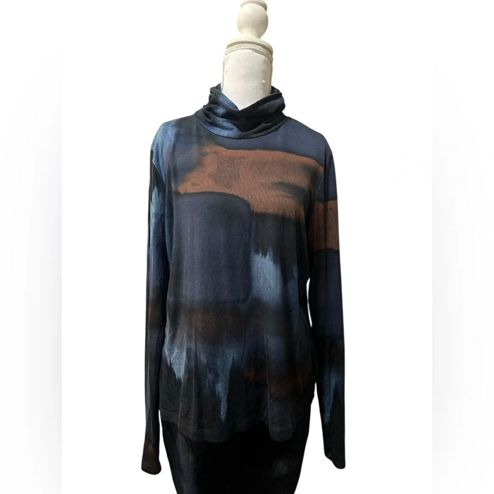 Michael Stars Clara Turtle neck long sleeve blouse size XL - Picture 2 of 7